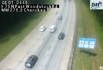 I-75 N past WoodstockRd MM 275.3 live camera view