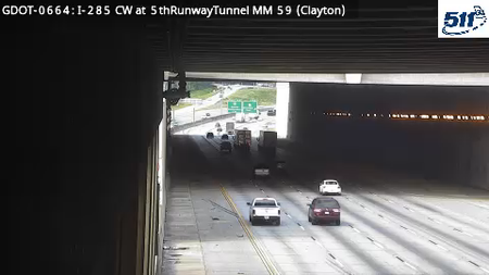 I-285 CW at 5thRunwayTunnel MM 60.7 live camera view