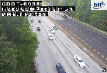 I-285 CCW past SR154 MM 6.1 live camera view