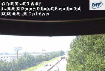 I-85 S past FlatShoalsRd MM 65.1 live camera view