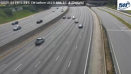I-285 CW before US23 MM 33.1 live camera view