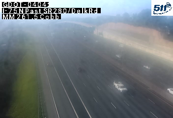 I-75 N past SR280/DelkRd MM 261.6 live camera view