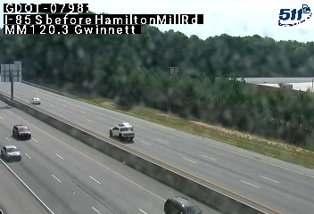 I-85 S before HamiltonMillRd MM 120.2 live camera view
