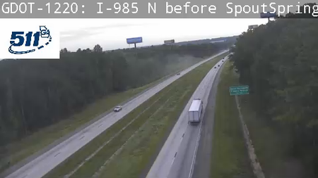 I-985 N before SpoutSpringsRd MM 10.9 live camera view