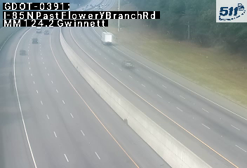 I-85 N past FloweryBranchRd MM 124.1 live camera view