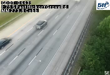 I-75 S past HickoryGroveRd MM 273.5 live camera view