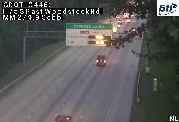 I-75 S past WoodstockRd MM 274.7 live camera view