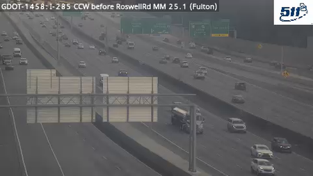 I-285 CCW before RoswellRd MM 25.1 live camera view