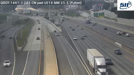 I-285 CW past RoswellRd MM 25.5 live camera view