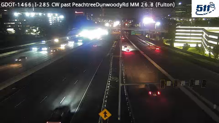 I-285 CW past PeachtreeDunwoodyRd MM 26.8 live camera view