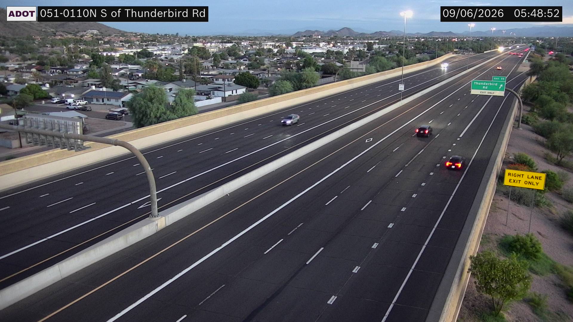 SR-51 @S of Thunderbird Rd live camera view