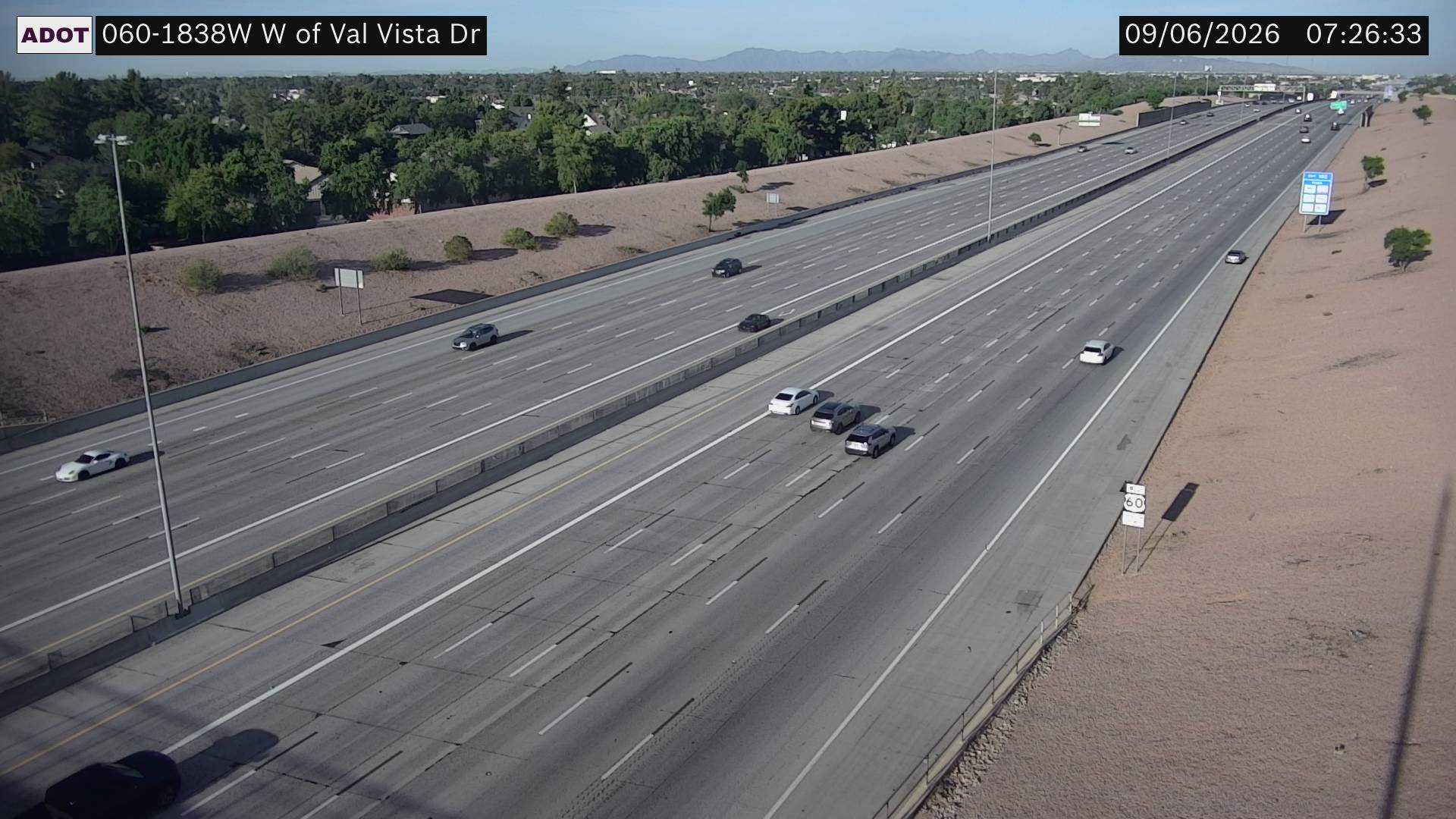US-60 @W of Val Vista Dr live camera view