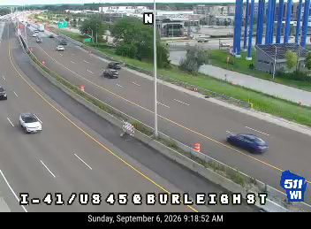I-41/US 45 @ Burleigh St live camera view