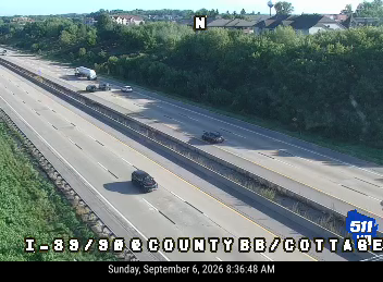 I-39/90 at County BB/Cottage Grove Rd live camera view