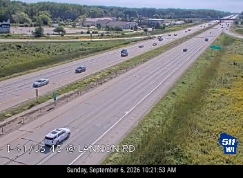 I-41/US 45 at Lannon Rd live camera view