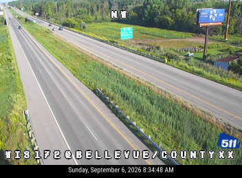 WIS 172 at Bellevue St/County XX live camera view