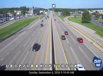 US 12/18 at E of Todd Dr/Ped Bridge (Flex) live camera view