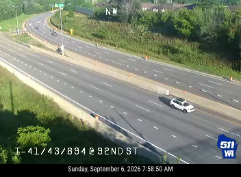 I-41/43/894 at 92nd St live camera view