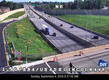 I-41/894/US 45 at Lincoln Ave live camera view