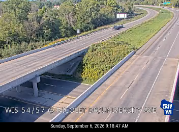 WIS 54/57 at Nicolet Dr/University Ave live camera view