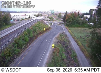 SR 167 at MP 0.5: 54th Ave E WB Offramp live camera view