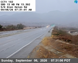 I-15 : (102) N of Glen Helen Parkway live camera view