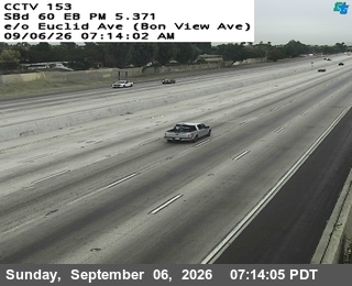 SR-60 : (153) East of Euclid Avemue (Bon View Avenue) live camera view