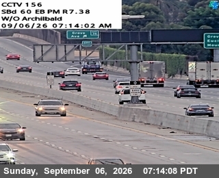 SR-60 : (156) West of Archibald Avenue (Cucamonga Creek) live camera view