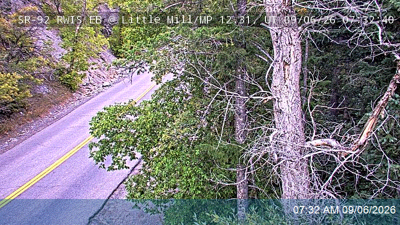 Alpine Loop / SR-92 RWIS EB @ Little Mill / MP 12.31, UT live camera view
