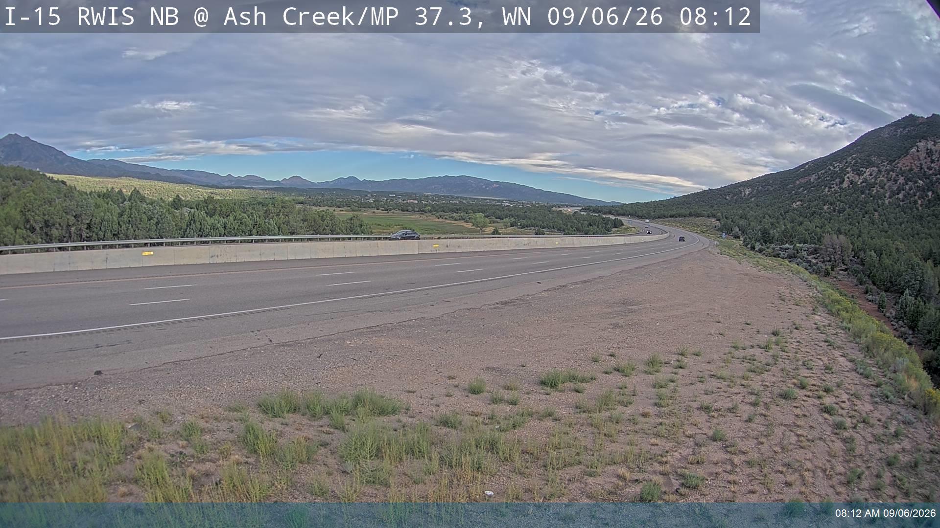 I-15 RWIS NB @ Ash Creek / MP 37.3, WN live camera view
