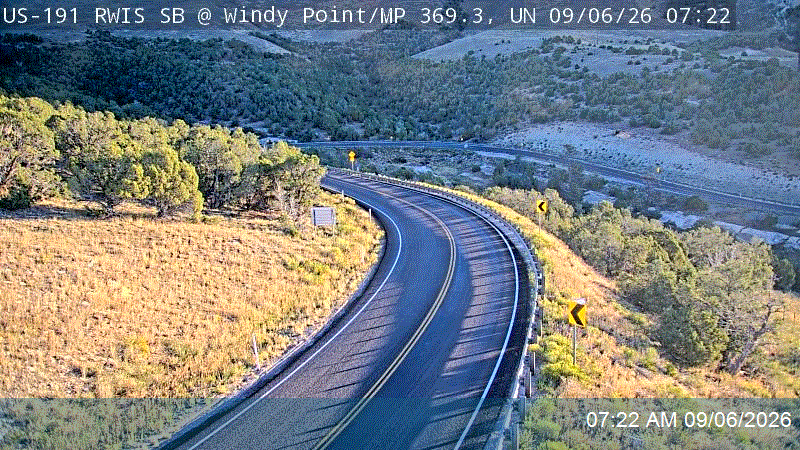 US-191 RWIS SB @ Windy Point / MP 369.25, UN live camera view