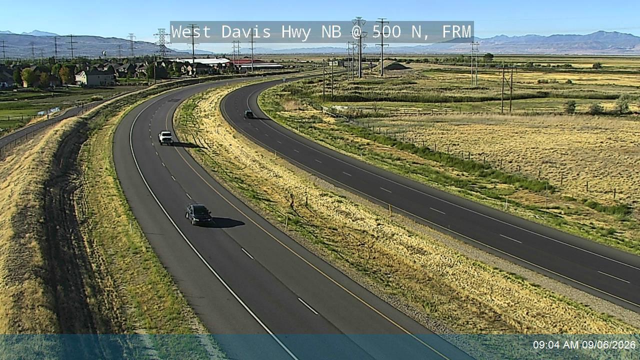 West Davis Hwy / SR-177 NB @ 500 N / MP 3.44, FRM live camera view