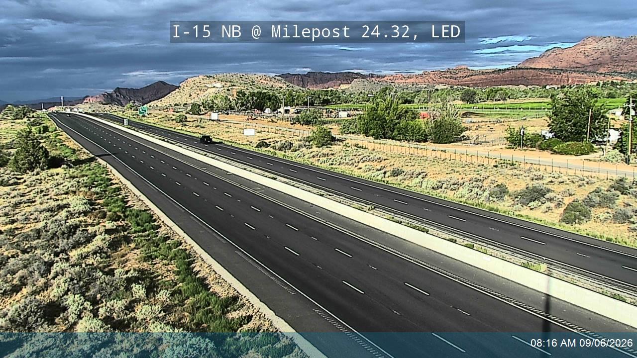 I-15 NB @ Milepost 24.32, LED live camera view