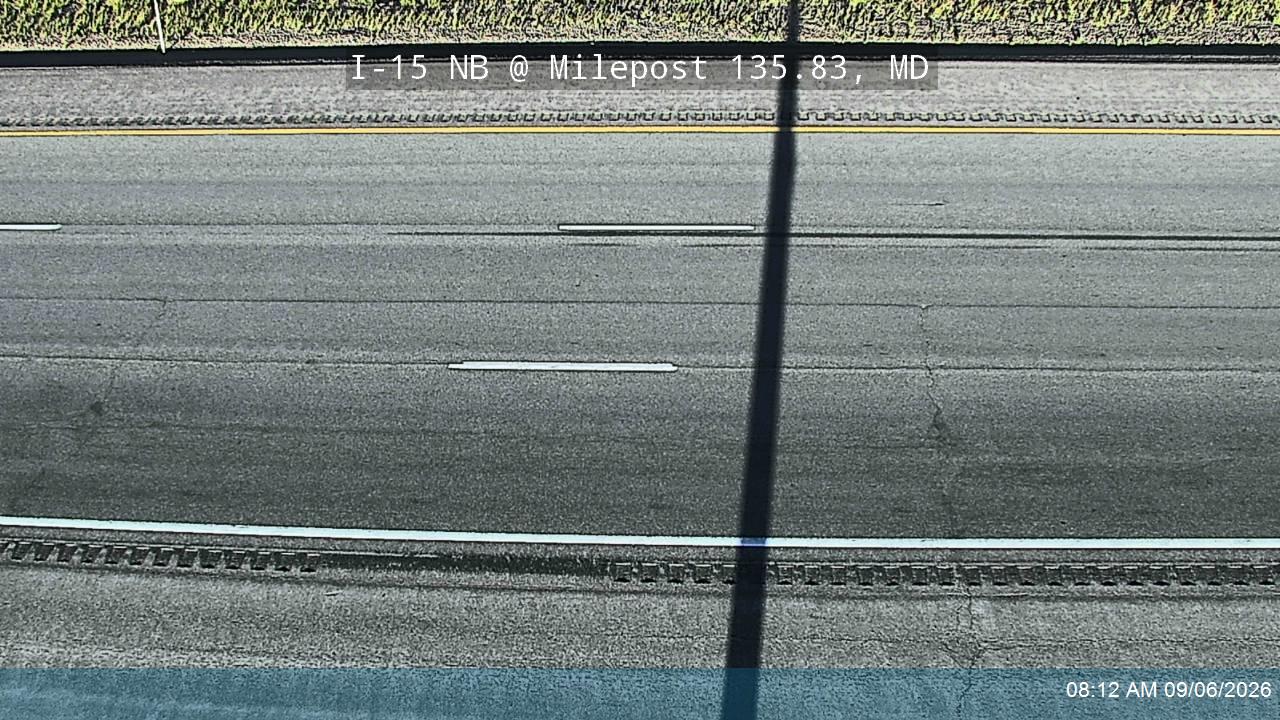 I-15 NB @ Milepost 135.83, MD live camera view