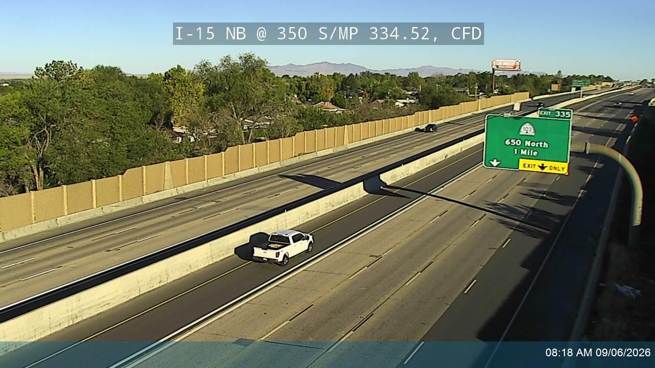I-15 NB @ 350 S / MP 334.52, CFD live camera view