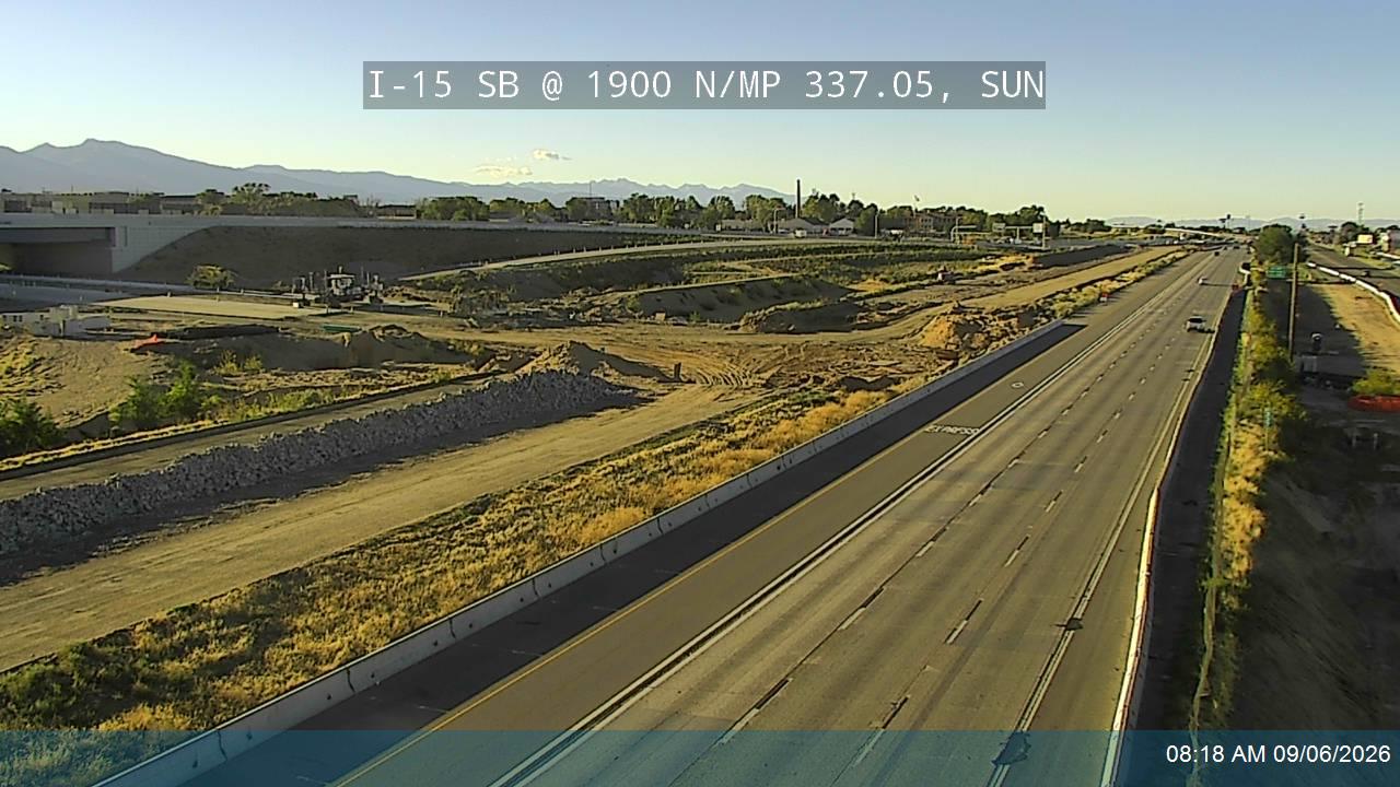 I-15 SB @ 1900 N / MP 337.05, SUN live camera view