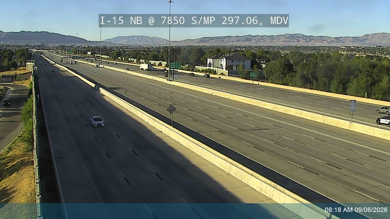 I-15 NB @ 7850 S / MP 297.06, MDV live camera view
