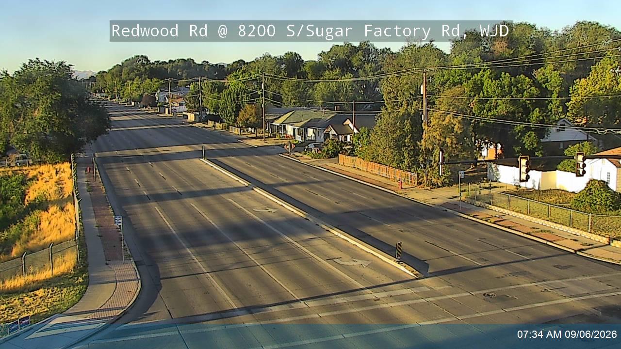 Redwood Rd / SR-68 @ 8200 S / Sugar Factory Rd, WJD live camera view