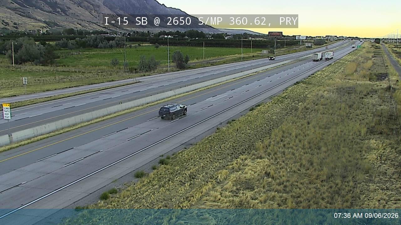 I-15 SB @ 2650 S / MP 360.62, PRY live camera view