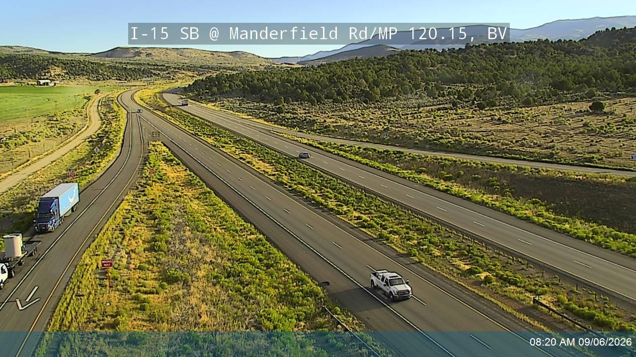 I-15 SB @ Manderfield Rd / MP 120.15, BV live camera view