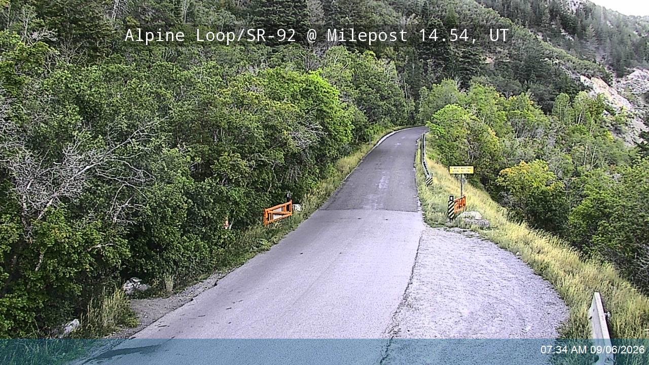 Alpine Loop / SR-92 @ Milepost 14.54, UT live camera view