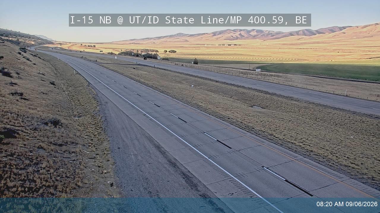 I-15 NB @ UT/ID State Line / MP 400.59, BE live camera view