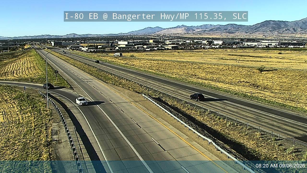 I-80 EB @ Bangerter Hwy / 4000 W / SR-154 / MP 115.35, SLC live camera view