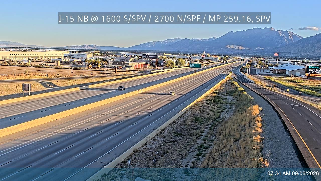 I-15 NB Ramps @ 1600 S,SPV / 2700 N,SPF live camera view