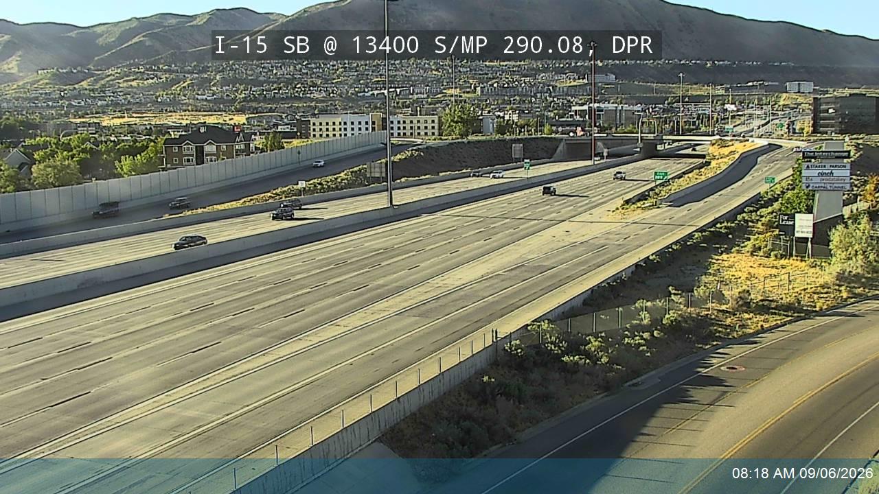 I-15 SB @ 13400 S / MP 290.08, DPR live camera view