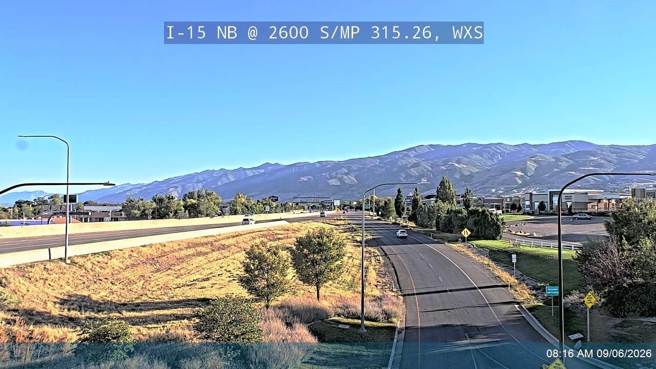 I-15 NB @ 2600 S / SR-93 / MP 315.26, WXS live camera view