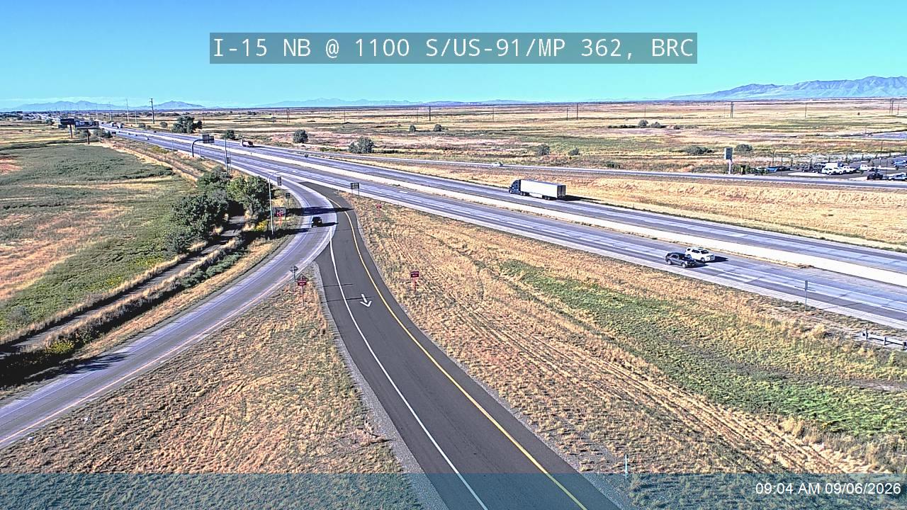 I-15 NB @ 1100 S / US-91 / MP 362, BRC live camera view
