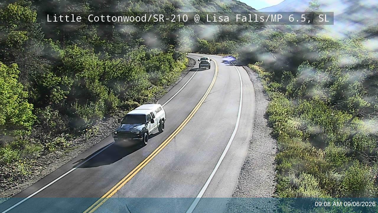 Little Cottonwood Rd / SR-210 @ Lisa Falls / MP 6.5, SL live camera view