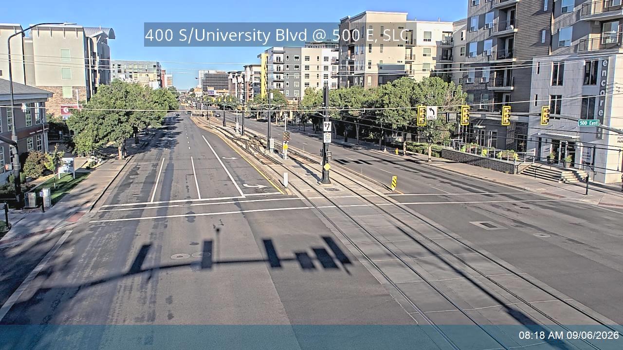 400 S / University Blvd / SR-186 @ 500 E, SLC live camera view