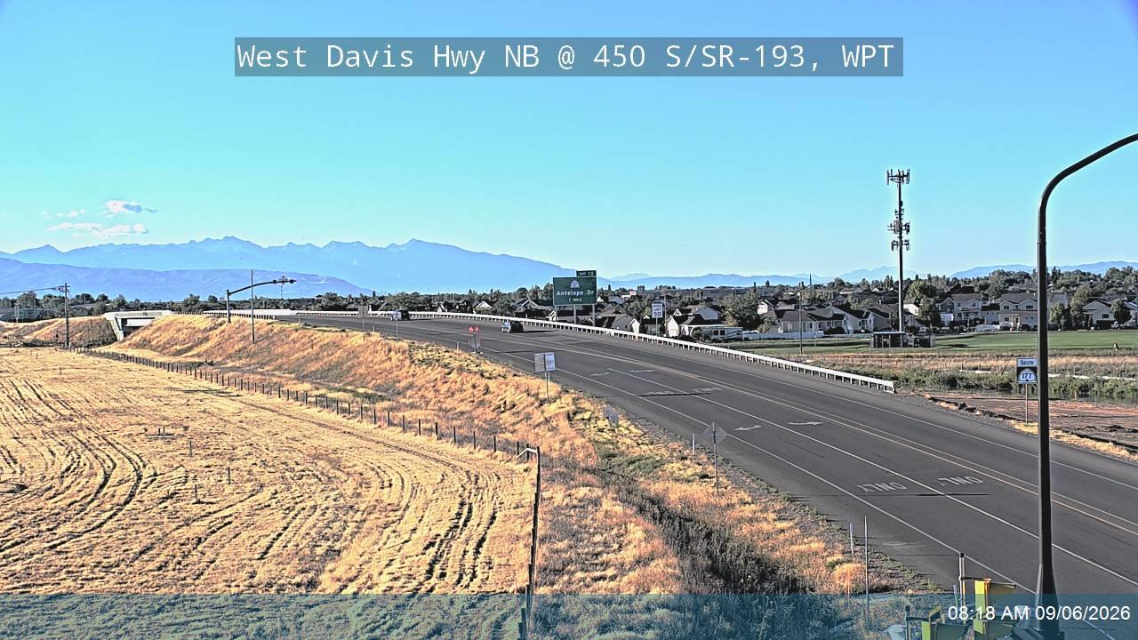 West Davis Hwy / SR-177 NB @ 450 S / SR-193 / MP 15.57, WPT live camera view